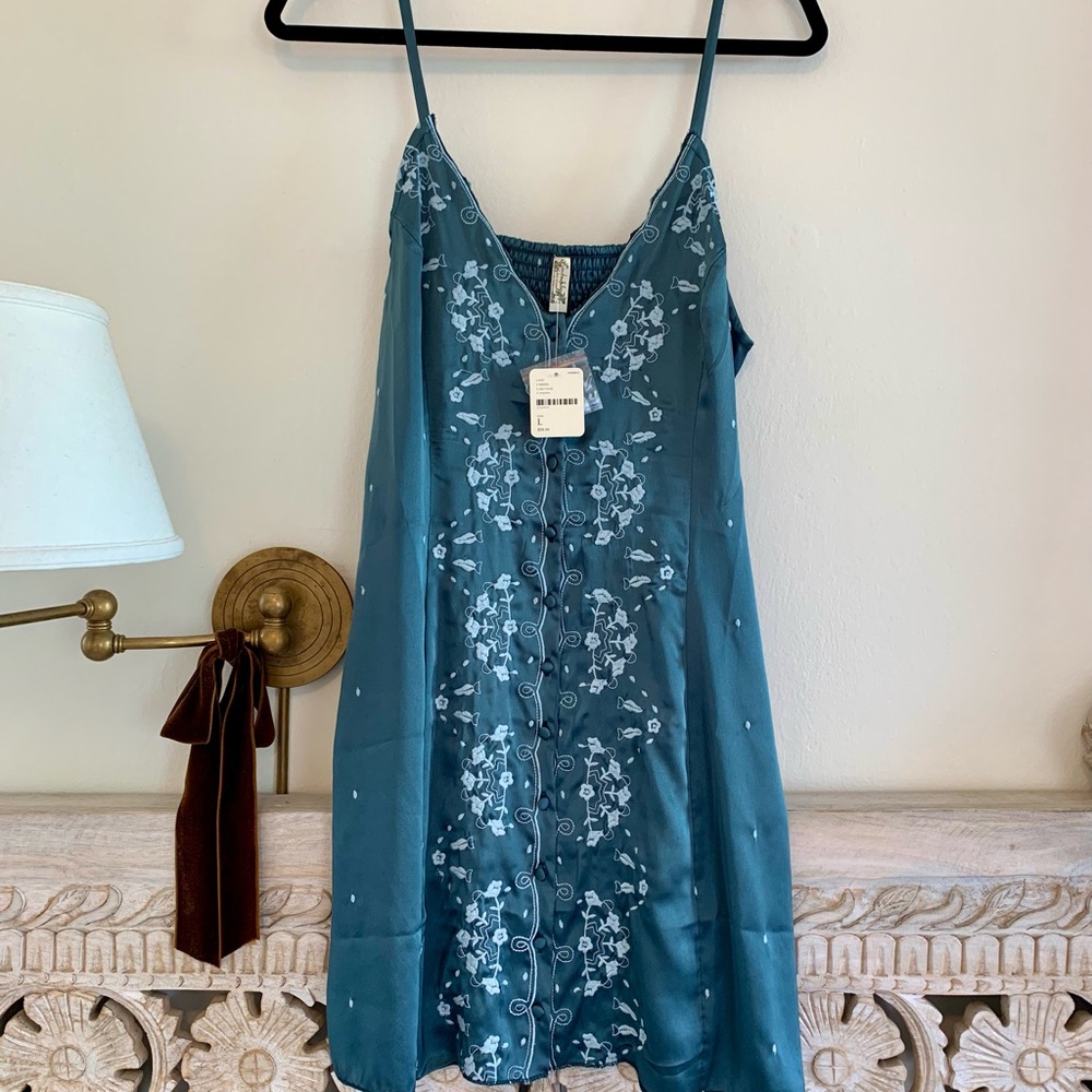 Free People Say My Name Dress in Turquoise